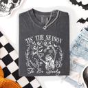 XXXL Pepper Dark Gray Tis The Season To Be Spooky Retro Classic Halloween Skeleton Edition Comfort Colors Tee