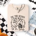 XXL Ivory Cream Tis The Season To Be Spooky Retro Classic Halloween Skeleton Edition Comfort Colors Tee