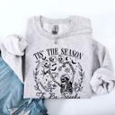 Medium Ash Light Gray Tis The Season To Be Spooky Skeleton Halloween Retro Classic Ghoulish Festive Night Edition Sweatshirt