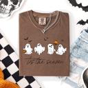 Medium Espresso Tis The Season, Cute Ghosts Halloween Comfort Colors Tee