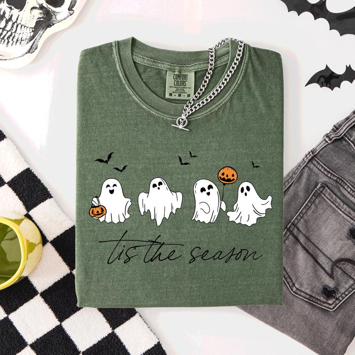 Tis The Season, Cute Ghosts Halloween Comfort Colors Tee