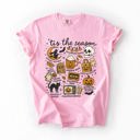 XXL Blossom Light Pink Tis The Season Halloween Skeleton Black Cat Witch Ghost Pumpkin Comfort Colors Tee