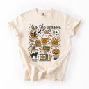 XXXL Ivory Cream Tis The Season Halloween Skeleton Black Cat Witch Ghost Pumpkin Comfort Colors Tee
