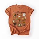 Medium Yam Tis The Season Halloween Skeleton Black Cat Witch Ghost Pumpkin Comfort Colors Tee