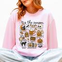 XL Light Pink Tis The Season Halloween Skeleton Black Cat Witch Ghost Pumpkin Spooky Sweatshirt
