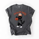  Trick Or Treat Feral Raccoon Halloween Skeletons Ghosts Witches Cats Pumpkins Graphic Comfort Colors Tee