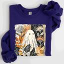  Vintage Ghost Halloween Botanical Floral Autumn Fall Cozy Night Spirit Sweatshirt