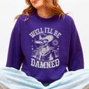  Well I'll Be Damned Skeleton Halloween Cozy Graphic Typography Ornaments Edition Sweatshirt