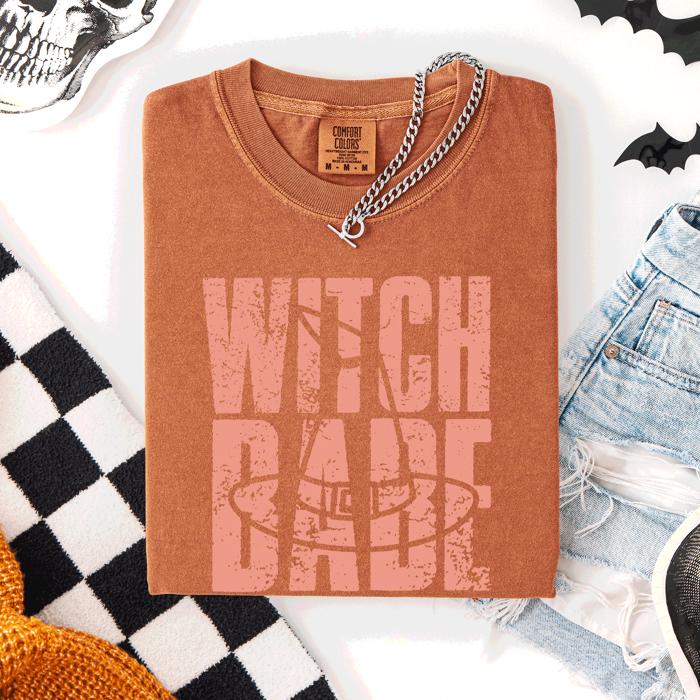Witch Babe Halloween Mood Vibes Spooky Season Vintage Cozy Nightfall Edition Comfort Colors Tee