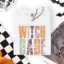 Large White Witch Babe Halloween Mood Vibes Spooky Season Vintage Cozy Nightfall Edition Comfort Colors Tee