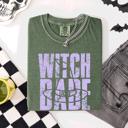 Medium Moss Dark Green Witch Babe Halloween Mood Vibes Spooky Season Vintage Cozy Nightfall Edition Comfort Colors Tee