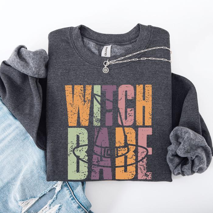 Witch Babe Halloween Mood Vibes Cozy Nightfall Mystic Spirit Edition Extra Sweatshirt