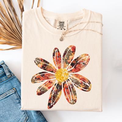 Autumn Flower Beautiful Fall Floral Vintage Boho Garden Illustration Comfort Colors Tee