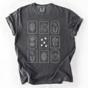 XXL Pepper Dark Gray Autumn Flowers Minimalist Boho Fall Bouquet With Blue Wildflowers Sunflowers And Pumpkin Accents Comfort Colors Tee