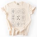 Small Ivory Cream Autumn Flowers Minimalist Boho Fall Bouquet With Blue Wildflowers Sunflowers And Pumpkin Accents Comfort Colors Tee