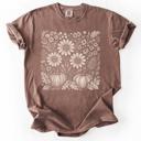  Autumn Wildflowers Minimalist Floral Fall Pumpkin Garden Bloom Comfort Colors Tee