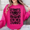 Small Crunhberry Bright Pink Big Bloom Daisy Flower Vintage Boho Nature Inspired Bold Floral Pattern Sweatshirt