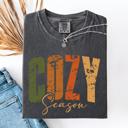 XL Pepper Dark Gray Cozy Season Fall Vibes Retro Varsity Autumn Pumpkin Comfort Colors Tee