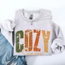 XXXL Ash Light Gray Cozy Season Fall Vibes Retro Varsity Autumn Pumpkin Floral Sunflower Motif Vintage Lettering Sweatshirt