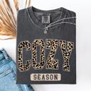  Cozy Season Leopard Print Halloween Autumn Fall Vintage Inspired Cozy Warm Comfort Colors Tee