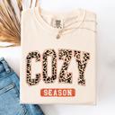 XXL Ivory Cream Cozy Season Leopard Print Halloween Autumn Fall Vintage Inspired Cozy Warm Comfort Colors Tee
