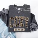  Cozy Season Leopard Print Autumn Florals Sunflowers Pumpkins Halloween Inspired Sweatshirt