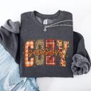 XXXL Dark Gray Heather Cozy Season Patterns Fall Vibes Retro Varsity Pumpkin Floral Sunflower Halloween Autumn Sweatshirt