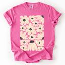  Cream Daisy Allover Floral Vintage Boho Nature Print With Soft Cream Backdrop And Timeless Motifs Comfort Colors Tee