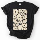XXL Black Cream Daisy Allover Floral Vintage Boho Nature Print With Soft Cream Backdrop And Timeless Motifs Comfort Colors Tee