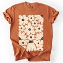 XL Yam Cream Daisy Allover Floral Vintage Boho Nature Print With Soft Cream Backdrop And Timeless Motifs Comfort Colors Tee