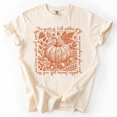 Fall Harvest Market Checkered Pumpkin Autumn Minimalist Vintage Inspired Comfort Colors Tee