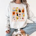  Fall Vibes Floral Stripes Beautiful Autumn Cozy Everyday Wear Soft Warm Lightweight Sweatshirt