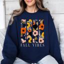  Fall Vibes Floral Stripes Beautiful Autumn Cozy Everyday Wear Soft Warm Lightweight Sweatshirt