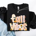 Small Black Fall Vibes Halloween Pumpkin Autumn Floral Pattern Sunflower Motifs Cozy Seasonal Collection Sweatshirt
