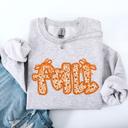 XXXL Ash Light Gray Fall Beautiful Bows Ribbons Colorful Autumn Coquette Cozy Velvet Ribbon Detailing Sweatshirt