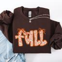 Medium Dark Chocolate Coquette Fall Beautiful Ribbons Colorful Autumn Cozy Layered Ribbon Detail Sweatshirt