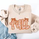 XXL Sand Coquette Fall Beautiful Ribbons Colorful Autumn Cozy Layered Ribbon Detail Sweatshirt