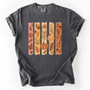 Large Pepper Dark Gray Fall Brush Stroke Floral Pumpkin Harvest Edition Autumn Collection Comfort Colors Tee