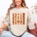 XL Sand Fall Brush Stroke Floral Pumpkin Autumn Harvest Scene Artwork Inspired By Seasonal Mood Sweatshirt