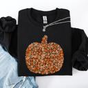 Medium Black Floral Pumpkin And Autumn Flowers Farmhouse Cozy Handpicked Blooms For Cold Weather Sweatshirt