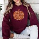 Medium Maroon Floral Pumpkin And Autumn Flowers Farmhouse Cozy Handpicked Blooms For Cold Weather Sweatshirt