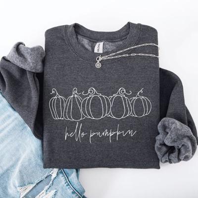 Hello Pumpkin Minimalist Thanksgiving Autumn Cozy Warm Soft Everyday Wear Stay Comfortable Sweatshirt