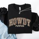 XXL Black Howdy Pumpkin Varsity Collegiate Autumn Graphic Cozy Vintage For Everyday Layering Comfort Sweatshirt