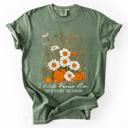 Large Moss Dark Green I Will Praise Him In Every Season Psalm 34:1 Watercolor Autumn Comfort Colors Tee