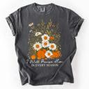 XXL Pepper Dark Gray I Will Praise Him In Every Season Psalm 34:1 Watercolor Autumn Comfort Colors Tee
