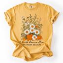 XL Mustard I Will Praise Him In Every Season Psalm 34:1 Watercolor Autumn Comfort Colors Tee