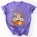 XXL Violet Purple I Will Praise Him In Every Season Psalm 34:1 Watercolor Autumn Comfort Colors Tee