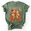  It's Fall Y'all Watercolor Flowers and Jack-O'-Lanterns Halloween Autumn Edition Comfort Colors Tee