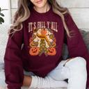 XL Maroon It's Fall Y'all Jack O Lantern Halloween Autumn Vintage Inspired Seasonal Sweatshirt