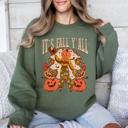 XXXL Military Green It's Fall Y'all Jack O Lantern Halloween Autumn Vintage Inspired Seasonal Sweatshirt